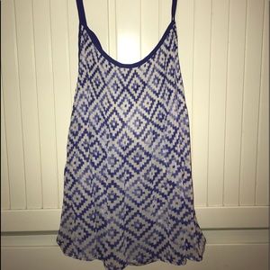 Blue patterned tank top
